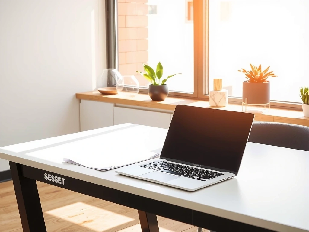 Ein geordneter Schreibtisch mit Laptop und Dokument – Symbol für Datenschutz und Kontrolle